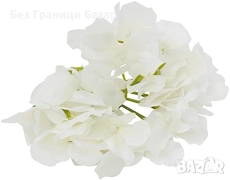 Нови 5 броя изкуствени хортензии цветя бели дълго стъбло декорация дом, снимка 6 - Декорация за дома - 53985867