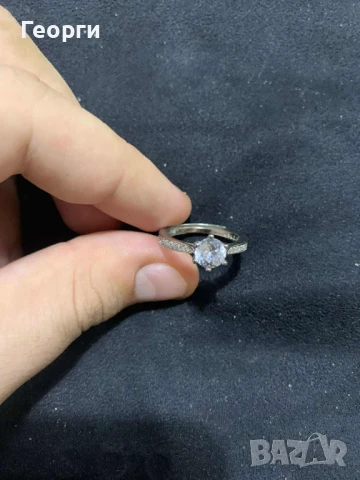 Пръстен от платина 950 с диамант , снимка 2 - Пръстени - 51424746