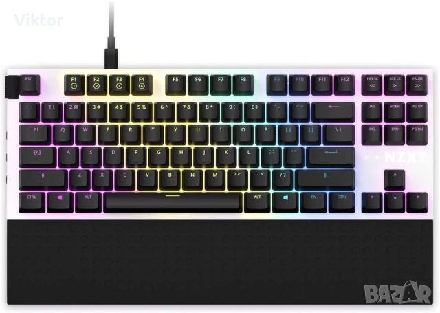 NZXT FUNCTION TENKEYLESS гейминг клавиатура, бяла, суичове Gateron Red