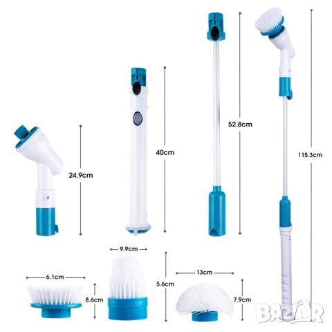 Електрическа четка за почистване на баня Spin scrubber/ Четката работи с акумулаторна батерия. Тя се, снимка 15 - Мопове, кофи, четки и метли - 46751890