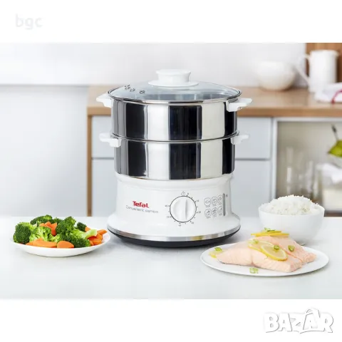 НОВ Уред за готвене на пара Tefal VC145130, 900W, 6 л, 60-минутен таймер с автоматично спиране, Съвм, снимка 14 - Уреди за готвене на пара - 48877596