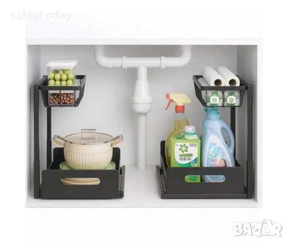 Органайзер за кухня, метален рафт, 36см