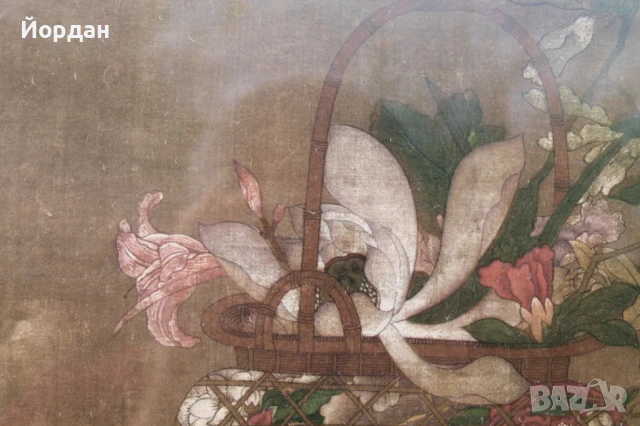 Китайска репродукция с дървена рамка, снимка 3 - Картини - 50474580