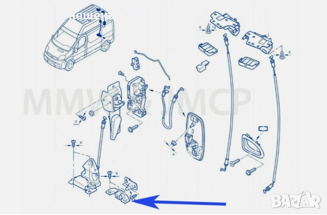 8200217961  Заден долен заключващ детайл, Renault Trafic 3, Opel Vivaro B, Fiat, снимка 6 - Части - 52189928