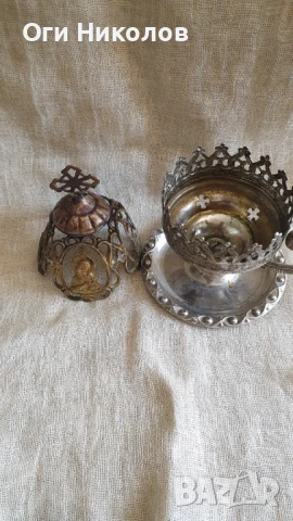 Старинно месингово  кандило - лампа , снимка 4 - Антикварни и старинни предмети - 50674498