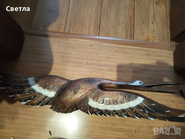 Дървен щъркел , снимка 4 - Декорация за дома - 53922972