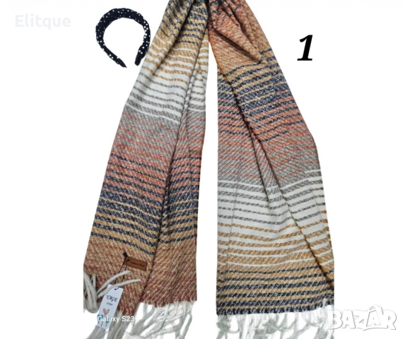 Дамски всекидневен шал с ресни, в абстрактни различни десени, снимка 3 - Шалове - 52843102