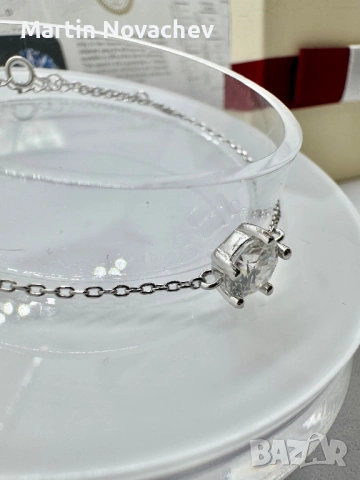 Сребърна гривна с мойсанит (Диамант) 1 карат, снимка 3 - Гривни - 53820718