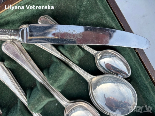 Комплект посребрени прибори за хранене , снимка 4 - Прибори за хранене, готвене и сервиране - 53710746