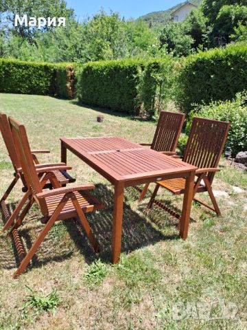 Градински комплект, маса с 4 стола, снимка 3 - Градински мебели, декорация  - 46420622