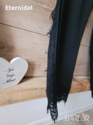 Черен панталон с джобове и дантела ZARA , снимка 10 - Панталони - 51819448