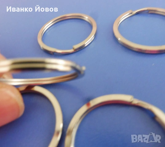 Халки за ключове, ключодържатели, декупаж, неръждаеми, стоманени, Ø30 мм, плоски, снимка 4 - Други стоки за дома - 53241258