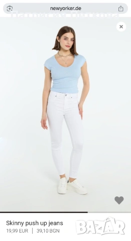 Чисто нови скини пуш ъп push up дънки бял цвят, бели New Yorker