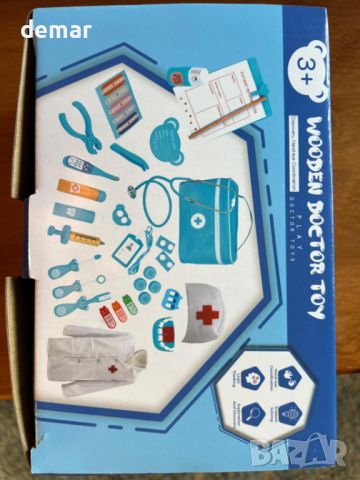 Ophy Doctors Set Детски дървен зъболекарски комплект, образователна играчка  за деца 3+ год, снимка 9 - Образователни игри - 46432987