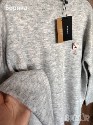 Vero Moda нов с етикет пуловер-поло с брошка, снимка 5 - Блузи с дълъг ръкав и пуловери - 53724693