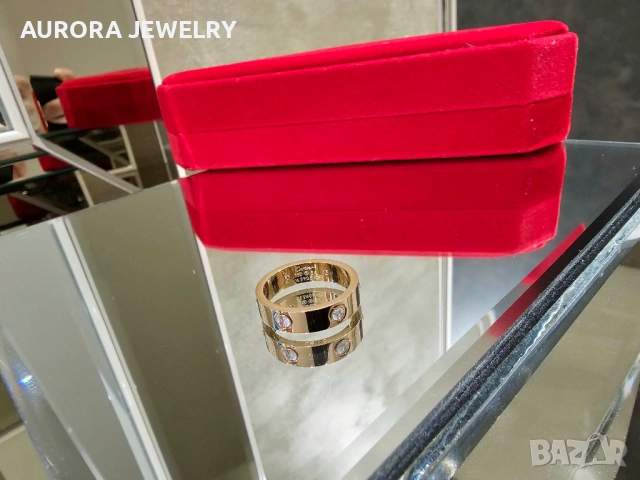 CARTIER Love Rose Gold 6 Diamonds Classic Model Пръстен, снимка 6 - Пръстени - 53238886