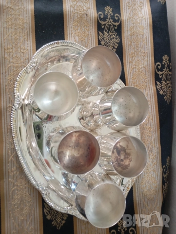 Посребрен сервиз за алкохол, снимка 2 - Сервизи - 52478057