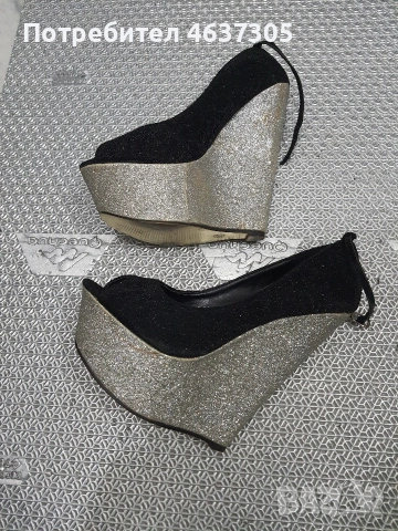 маркови обувки от велур с сребриста платформа, снимка 2 - Дамски ежедневни обувки - 52613688