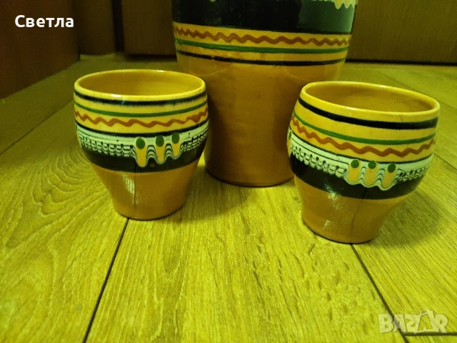 Кана с чаши, снимка 2 - Антикварни и старинни предмети - 53923270