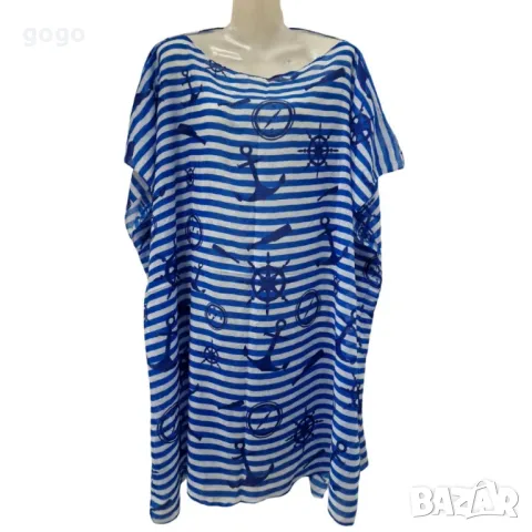 Плажна туника от 100% памук – Стил и комфорт за лятото, снимка 2 - Туники - 49910114