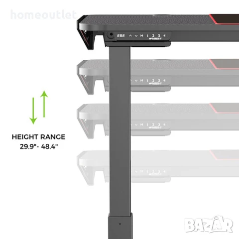 БЕЗПЛАТНА ДОСТАВКА L-образно геймърско / електрическо офис бюро ERK-ETOP-L60L-B-EU, снимка 5 - Бюра - 50651024