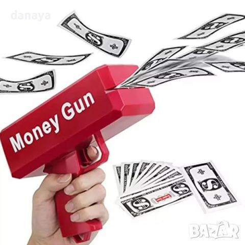 4874 Парти пистолет за изстрелване на пари Money gun с 100 броя банкнот, снимка 2 - Други игри - 46101008