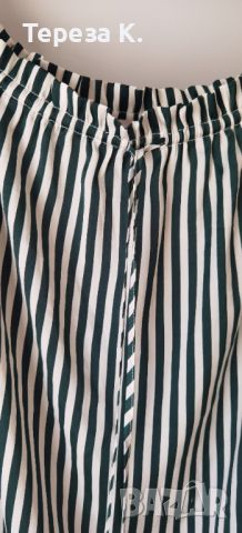 H&M блуза на райета (бяло, зелено) с 3/4 ръкави, р-р 36 / S, снимка 5 - Тениски - 45117904