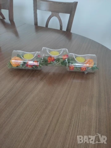 Свещник с 3 гнезда* Декорация за маса, снимка 4 - Други - 50556204