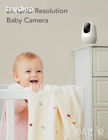 Чисто нова камера Nooie 360 ​​Cam 2, 2к резолюция, 8х увеличение. Бебефон, видеонаблюдение на дома.., снимка 2 - IP камери - 52688254