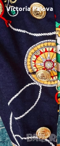 Дамска рокля-риза ARA от памучно трико (Jersey) със златни детайли и верижен принт, снимка 7 - Рокли - 54001911