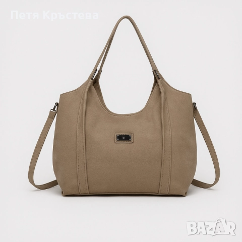 Дамска чанта от еко велур и к. – елегантен и практичен модел (бордо), снимка 2 - Чанти - 52787390