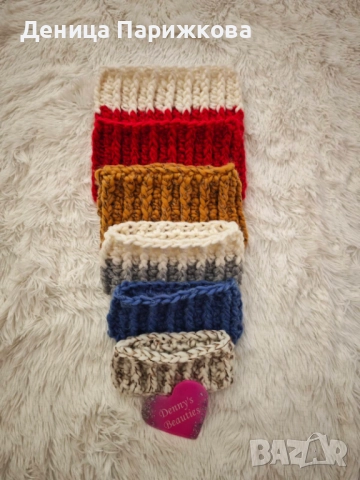 Ръчно плетен комплект лента за глава и снуд шал  модел Ариа в 5 размера, снимка 6 - Шалове - 52622415