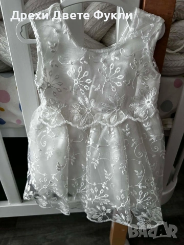 Нова рокля с панделка, снимка 2 - Бебешки рокли - 53493551