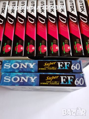 Аудио касети Нови запечатани TDK D60, SONY EF60-Японски в оригинална опаковка- НОВИ