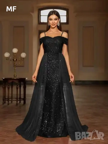 ОФИЦИАЛНА РОКЛЯ С ПАЕТИ И ТЮЛ