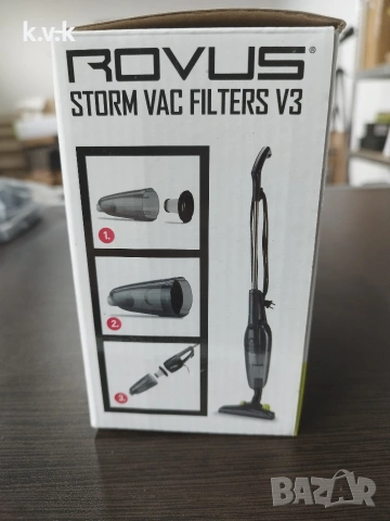 Комплект резервни филтри за Rovus Storm Vak V3 110078900, 2 бр, HEPA 10, Миещи се, Черен , снимка 2 - Други стоки за дома - 54064909