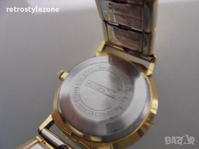№ 8374 Стар часовник ANCRE – Automatic, позлатен, 25 Rubis Incabloc  , снимка 4 - Антикварни и старинни предмети - 52458035
