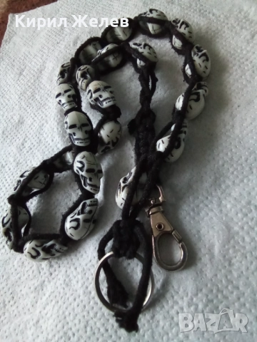 Коланче плетеното с черепи 42928, снимка 4 - Шапки - 52866570