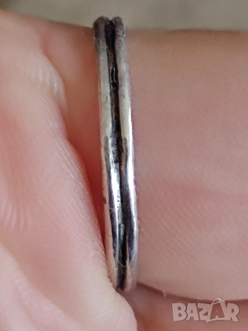 Стар сребърен пръстен с тюркоаз, снимка 3 - Пръстени - 53888194