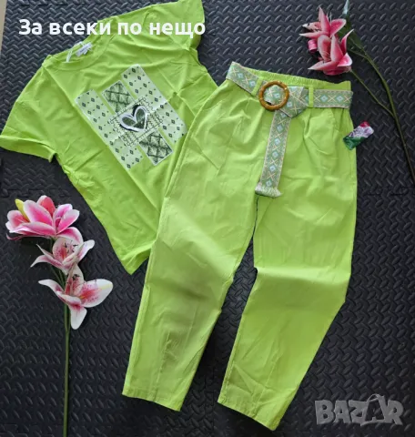 Дамски Комплект Тениска И Панталон - Налични Различни Цветове Код VL-73, снимка 6 - Комплекти - 50423773