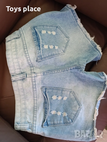 M къси дънкови гащи с перли, модерно къси панталони , снимка 4 - Къси панталони и бермуди - 54009040