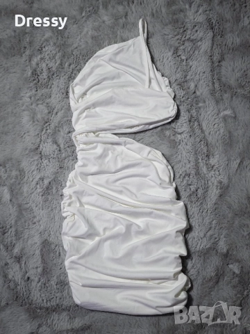 Къса бяла рокля, снимка 2 - Рокли - 52860083