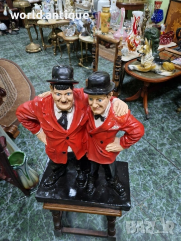 Чудесна антикварна английска фигура Лоръл и Харди , снимка 6 - Антикварни и старинни предмети - 53249133