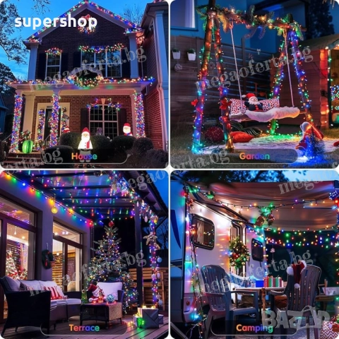 Светлинна верига 50м. от 250 Led коледни лампички RGB многоцветни, снимка 9 - Други - 52424233