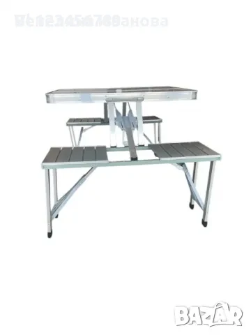 Сгъваема маса с вградени 4 стола -алуминиеви, снимка 3 - Къмпинг мебели - 50567583