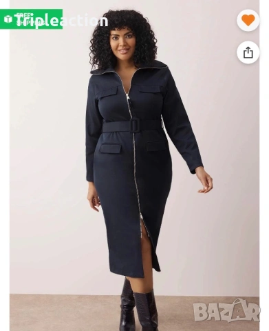 Plus Size дамска рокля спортно елегантна, габардин XXL