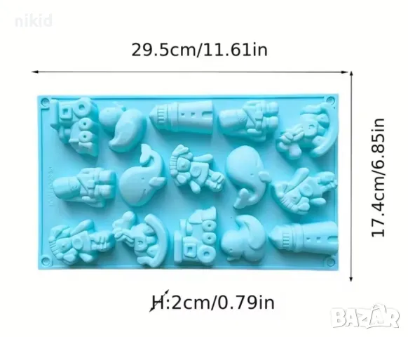 деца момиче момче влак пате кит конче кула бебешки детски силиконов молд форма фондан шоколад бонбон, снимка 2 - Форми - 48385995