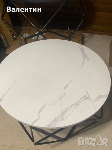 Комплект от 2 кръгли масички с място за съхранение, снимка 5 - Маси - 53111816