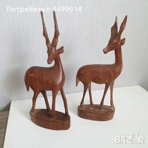 Стари дървени фигури на елени, снимка 8 - Колекции - 51237918