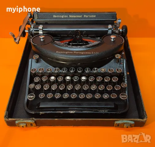 Антична Безшумна Пишеща Машина Remington Noiseless Made in USA Португалска Клавиатура 1931 година !